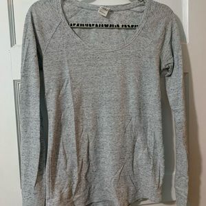 PINK - Heathered Grey - Waffle Long Sleeve - Med